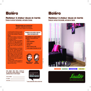 notice Boléro auto adapt radiateur inertie fonte+façade chauffante 2013-2016