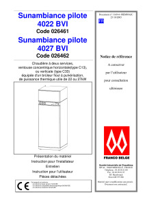 Notice de référence Sunambiance Pilote 4022BVI-4027 BVI 25-10-2005