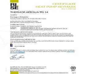 Certificat HPK Aérolia/Aérolia Duo 14tri