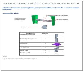Notice accroche plafond Malicio 3 Thermor